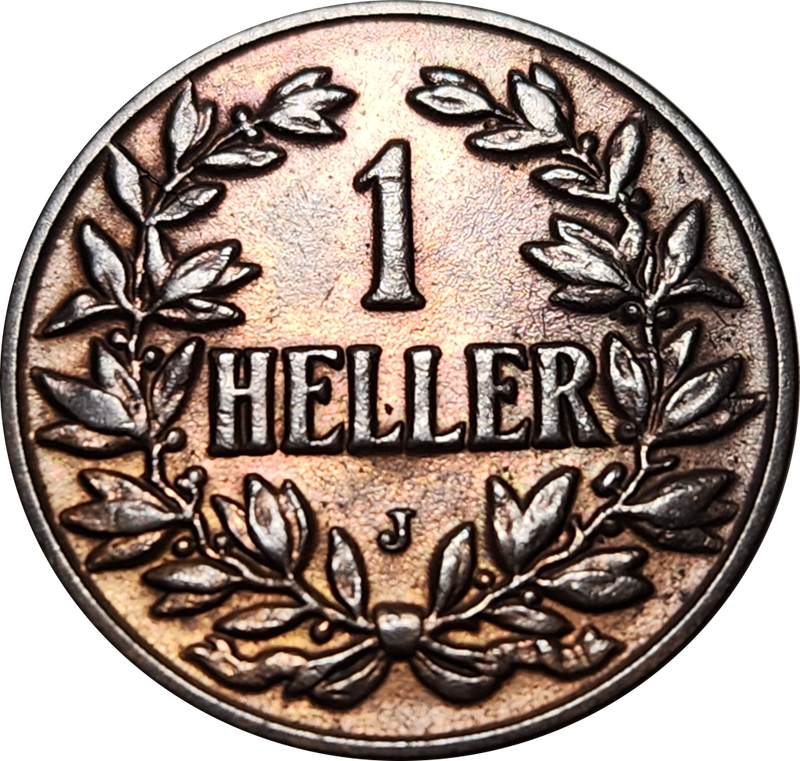 1 (ONE) HELLER -  1908 - Deutsch OstAfrika ( German East Africa) - EF+ - Beautiful toning !