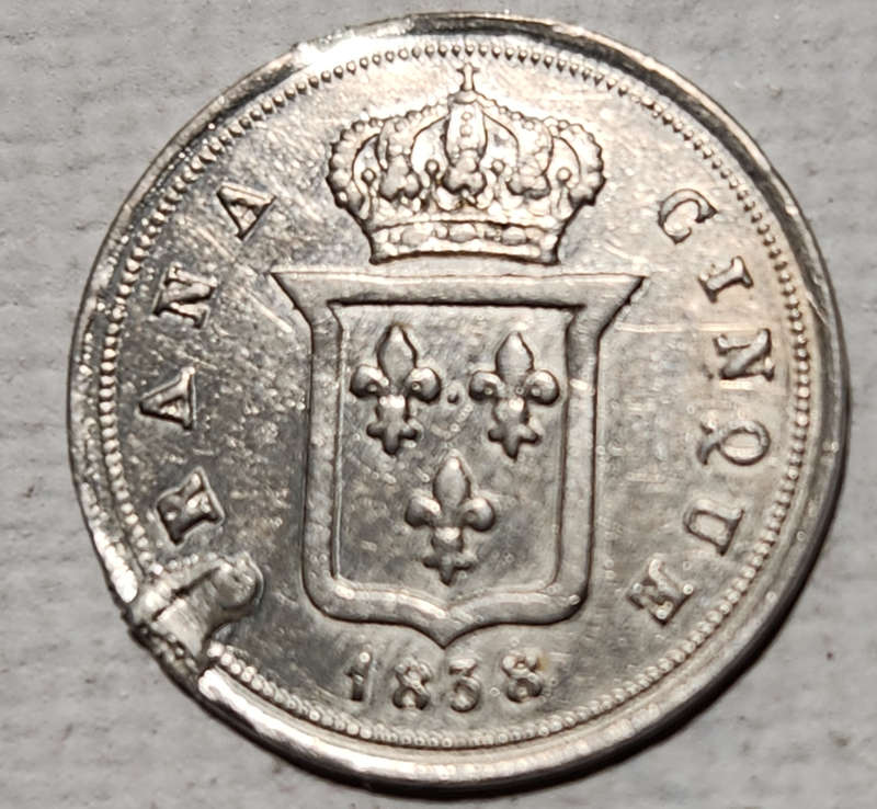 5 (FIVE) GRANA - 1838 - Italian States - Ferdinando  II - Kingdom of Two Sicilies - ERROR Coin ?