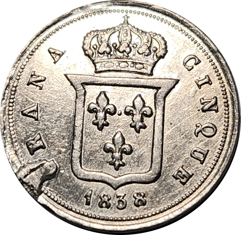 5 (FIVE) GRANA - 1838 - Italian States - Ferdinando  II - Kingdom of Two Sicilies - ERROR Coin ?