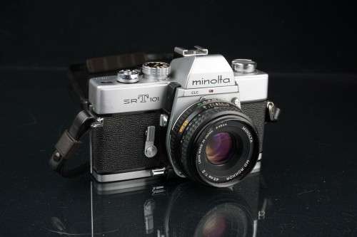 Legendary Minolta SRT101 35mm SLR with Minolta 45mm F2 pancake lens **Great Condition**