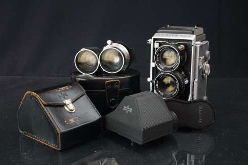 Mamiya C33 120 Film TLR Camera with 80mm Blue Dot and 65mm Lenses  **Great Condition**
