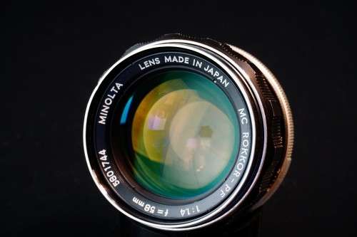 **Bokeh Legend** Minolta MC Rokkor PF 58mm F1.4 in Minolta MD Mount **Excellent Condition**