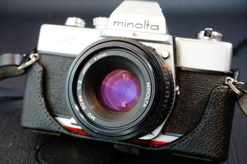Minolta SRT MC-II 35mm SLR Camera with a Minolta MD 50mm F2 Lens  **Excellent Condition**