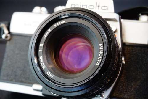 Minolta SRT MC-II 35mm SLR Camera with a Minolta MD 50mm F2 Lens  **Excellent Condition**