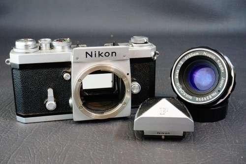 **Red Dot** 659xxxx Nikon F Nippon Kogaku with Plain Prism + 50mm F2 Lens **Excellent Condition**