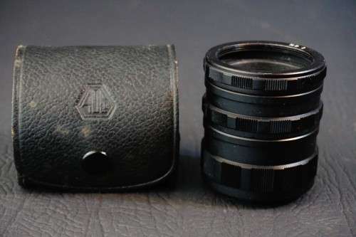Genuine Asahi Pentax M42 Macro Extension Tubes in Leather Case  **Excellent Condition**