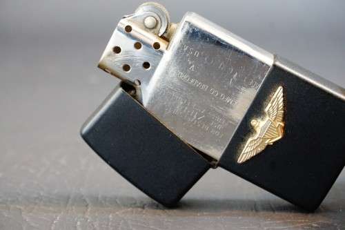 Zippo Lighter US Navy Marine Corps Naval Aviator Officer Pilot Emblem Black **Excellent Condition**
