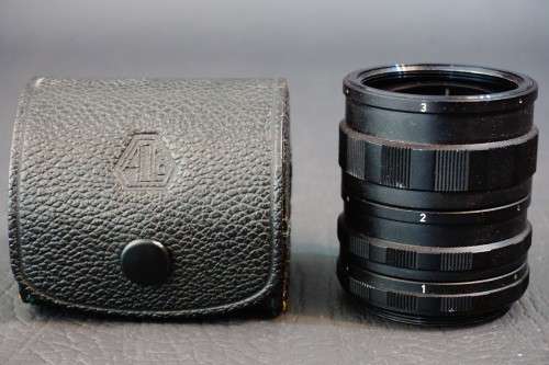 Genuine Asahi Pentax M42 Macro Extension Tubes in Leather Case  **Excellent Condition**