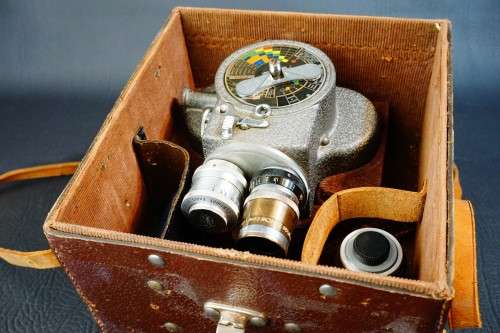 Emel 8mm Double Film Cine Movie Camera with Zunow and Som Berthiot Lenses  **Great Condition**