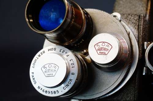 Emel 8mm Double Film Cine Movie Camera with Zunow and Som Berthiot Lenses  **Great Condition**