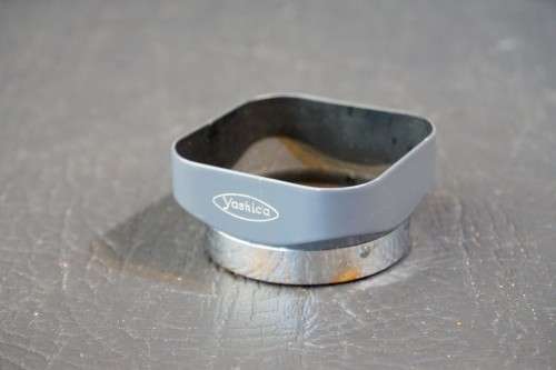 Rare Grey Yashica Bay 1 TLR Metal Lens Hood with Carrying Case and Yashica Filter **Good Condition**