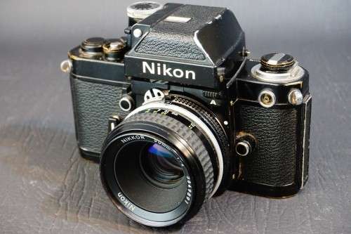 Black Nikon F2A Photomic 35mm SLR with Nikon 50mm F2 Lens  **Good Condition**