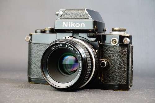 Black Nikon F2A Photomic 35mm SLR with Nikon 50mm F2 Lens  **Good Condition**