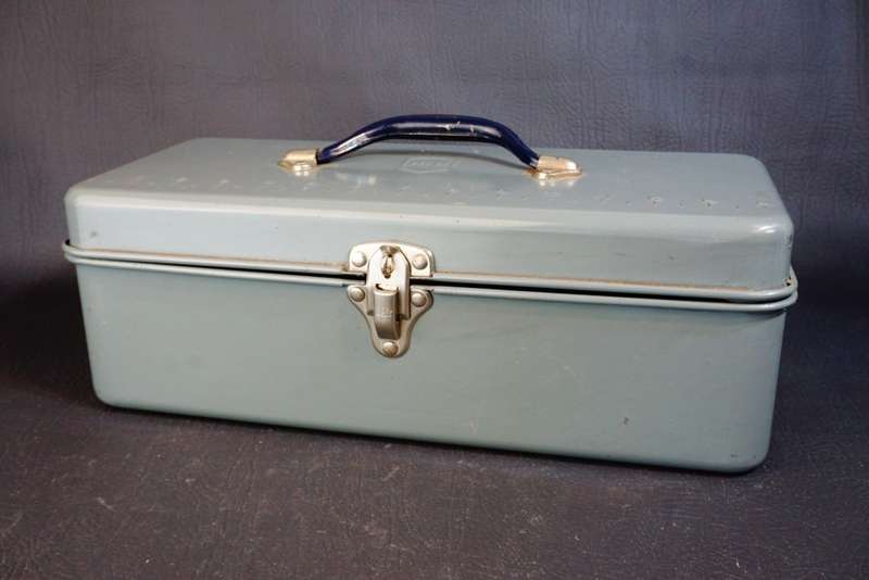 Vintage CHENEY H&H Metal Toolbox Grey Enamel Made in Britain  **Great Condition**