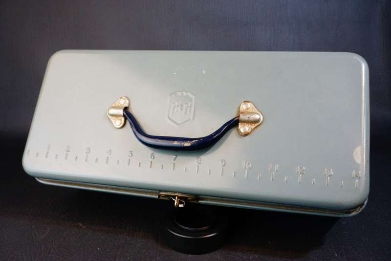 Vintage CHENEY H&H Metal Toolbox Grey Enamel Made in Britain  **Great Condition**
