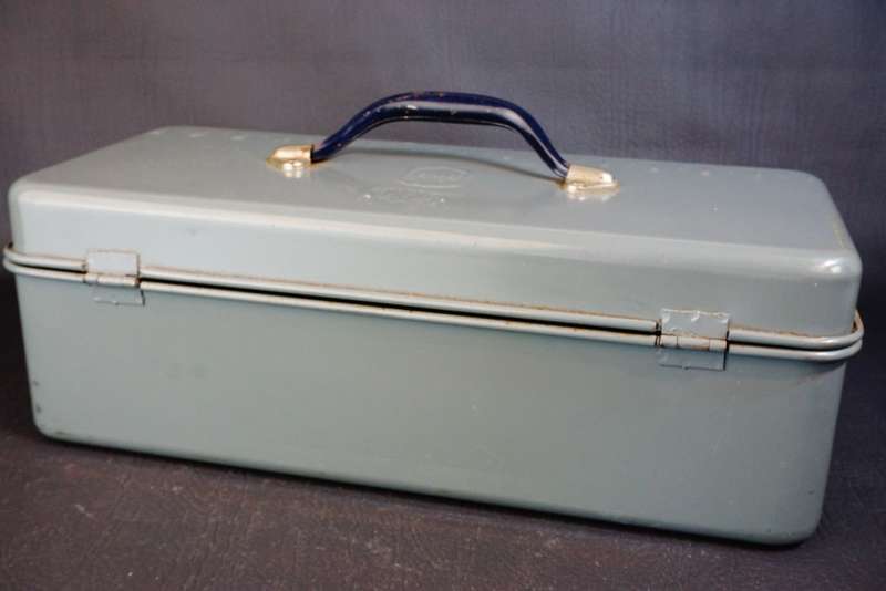Vintage CHENEY H&H Metal Toolbox Grey Enamel Made in Britain  **Great Condition**