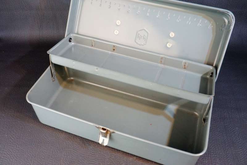 Vintage CHENEY H&H Metal Toolbox Grey Enamel Made in Britain  **Great Condition**