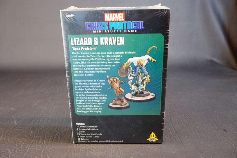 Marvel Crisis Protocol Lizard and Kraven Character Pack **Excellent Condition, Still Sealed**