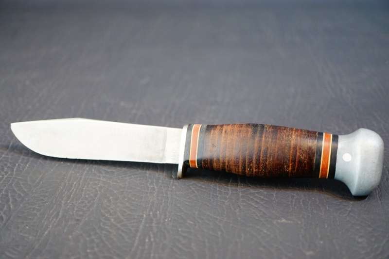 US PAL RH-50 Fighting Knife with Leather Scabbard **Good Condition**