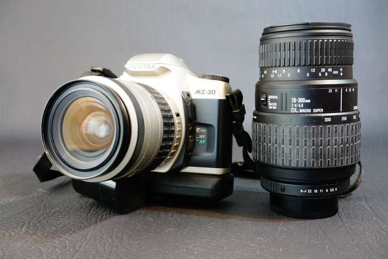 Pentax MZ-30 35mm SLR Camera with 2 Lenses and Battery Grip