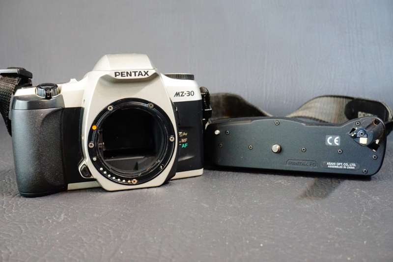 Pentax MZ-30 35mm SLR Camera with 2 Lenses and Battery Grip