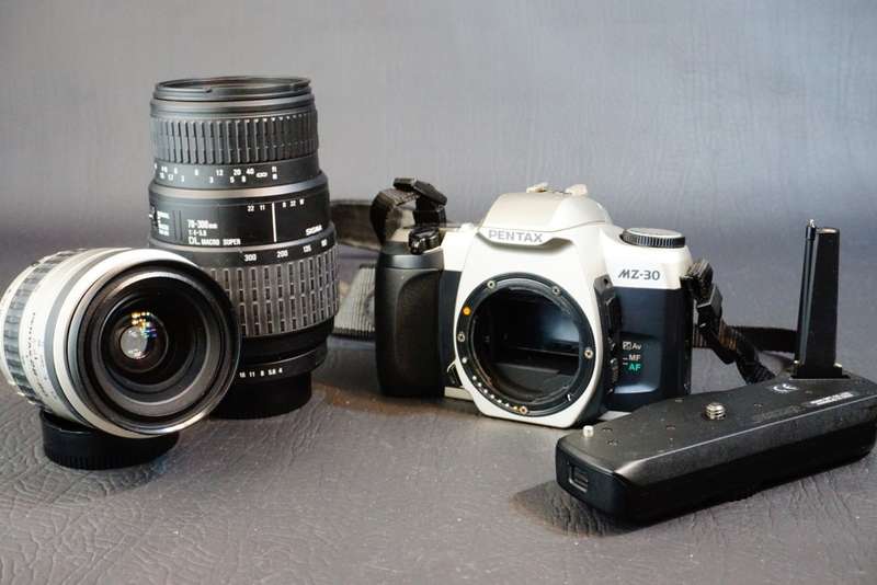 Pentax MZ-30 35mm SLR Camera with 2 Lenses and Battery Grip
