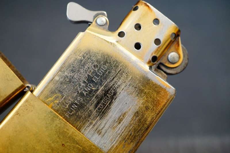 Zippo Brass Lighter Bradford PA Made In USA  **Good Condition**