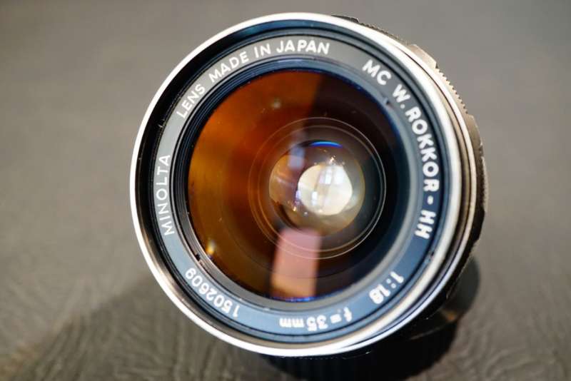 Minolta MC W Rokkor HH 35mm F1.8 Lens in Minolta MD Mount