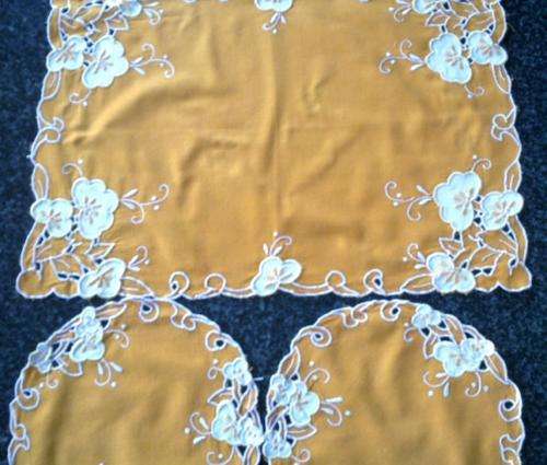 Orange three piece dresser set