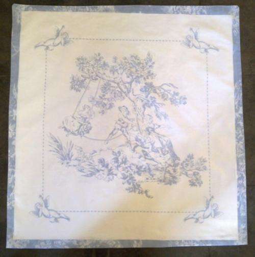 Continental pillowcase - pale blue pretty printed picture