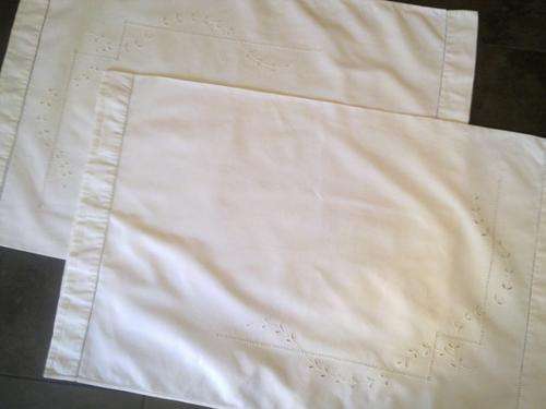 Pair antique white pillowcases