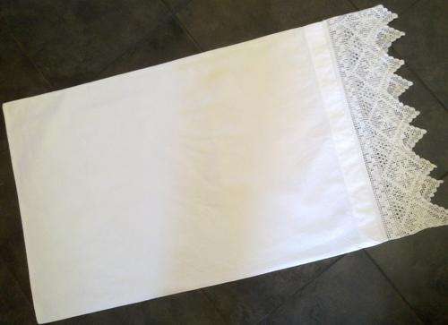 Antique cotton pillowcase or bolster cover