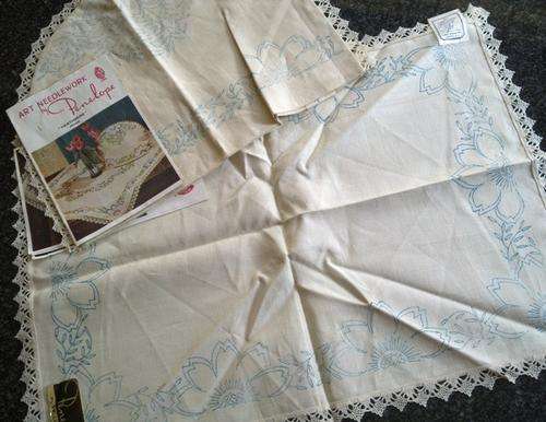 Linen tray cloth and tea cosy to be embroidered
