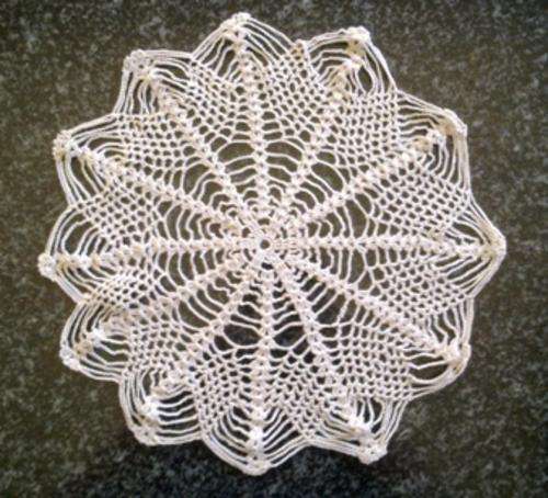 Special antique spiderweb crochet doilie 23cm