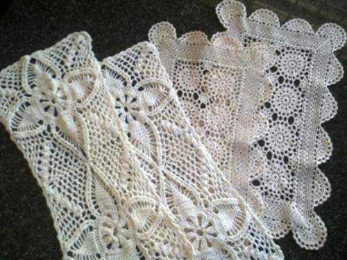 Four cotton crochet doilies