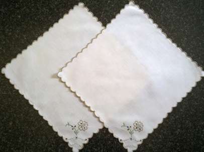 Lovely pair of Madeira linen lunch napkins