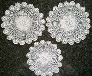 Three fine antique Irish crochet doilies