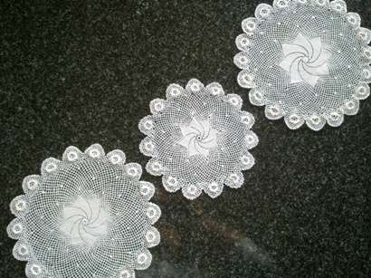 Three fine antique Irish crochet doilies