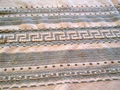 Vintage textured woven throw / rug / bedspread