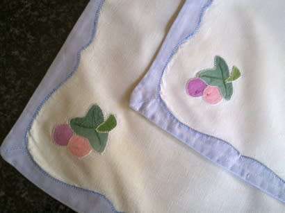 Two lovely cotton lunch napkins