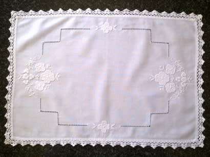 Lovely crisp white cotton tray cloth