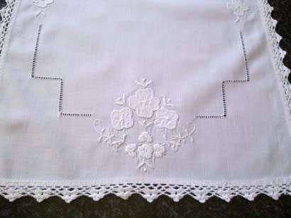 Lovely crisp white cotton tray cloth