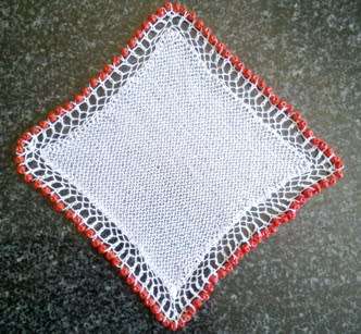Lovely square vintage glass beaded doilie