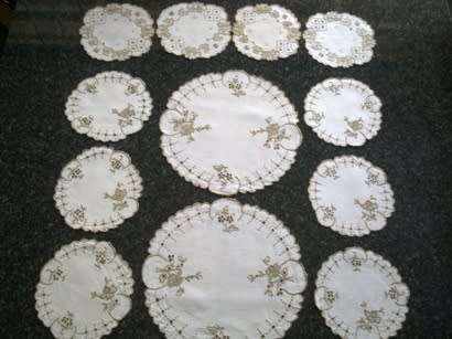 Collection of Madeira linen doilies