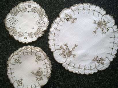 Collection of Madeira linen doilies