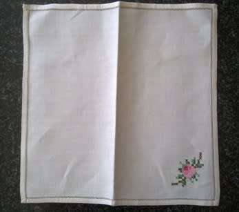 Six lovely ivory linen lunch napkins