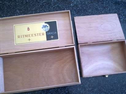 Two wooden cigar boxes