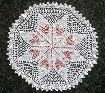 Lovely vintage crochet glass beaded doilie 25cm