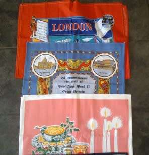 Six vintage kitchen towels