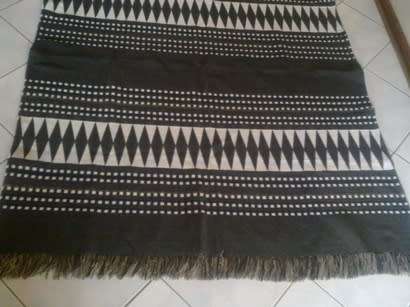 Black and white patterned rug or throw 1.70m